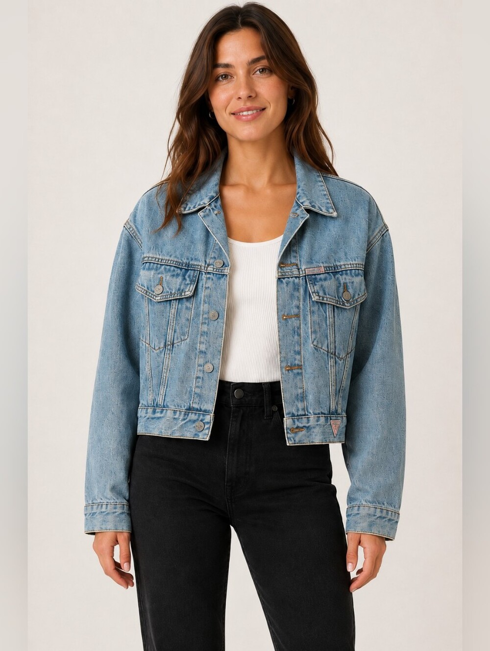 Vintage Guess Jeans Georges Marciano USA Denim Trucker Jacket Small